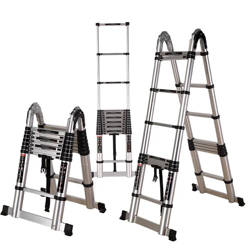 Extension Ladder Double Telescopic Ladder Foldable Ladder Aluminum Multipurpose Telescopic Ladder