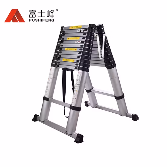 Escalera telescópica de aluminio de doble cara con certificado En131 de 4,4 m