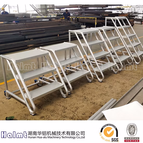Escalera de plataforma de acceso de aluminio para uso industrial