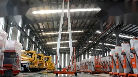plataforma interior de elevación de aleación de aluminio de trabajo aéreo limpio de un solo palo de 10 m