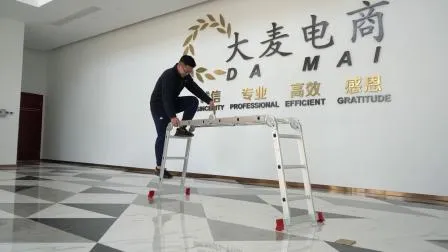 Escalera de mano plegable multiusos de aluminio 4X5 de 20 pies con plataforma de hierro